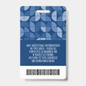 MCMパターン – 従業員の写真、名前、バーコード、ロゴ バッジ (裏面)