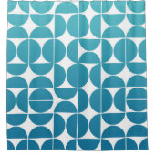 MCMブルーはっきりしたスパターン シャワーカーテン (正面)