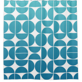 MCMブルーはっきりしたスパターン シャワーカーテン