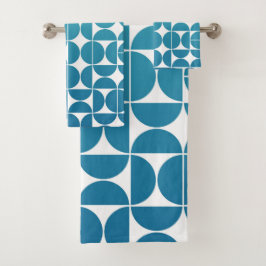 MCMブルーはっきりしたスパターン バスタオルセット