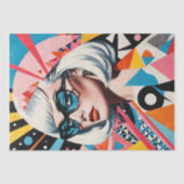 MCMポートレートの女性デコパージュ 薄葉紙 (正面)