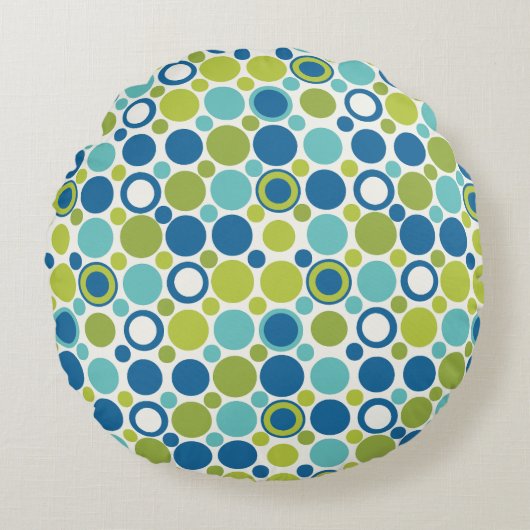 MCMライム及びアクアバブル枕 ラウンドクッション (正面)