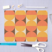 MCMレトロ幾何学半角および円パターン 薄葉紙 (クラフト)