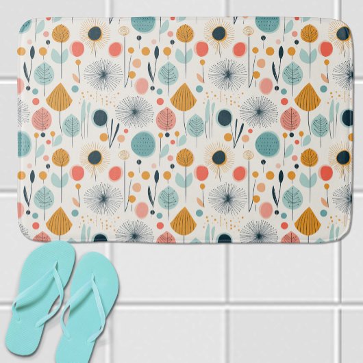 MCMレトロ植物模様 バスマット