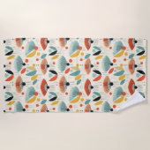 MCMレトロ植物模様 ビーチタオル (正面)