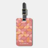 MCM円パタモダンーンバラ赤面ピンククリーム ラゲッジタグ (正面縦)