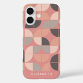 MCM円パタモダンーンバラ金ゴールド赤面ピンクグレー Case-Mate iPhoneケース (裏面)