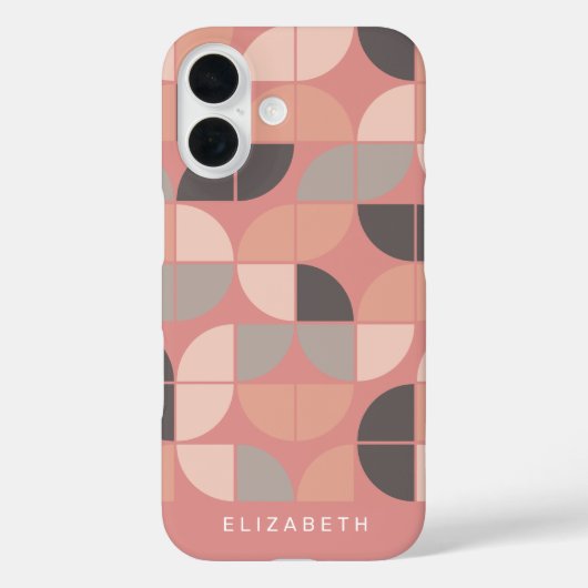 MCM円パタモダンーンバラ金ゴールド赤面ピンクグレー Case-Mate iPhoneケース (裏面)