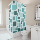MCM分解レンガのアクアマリン シャワーカーテン (インサイチュ)