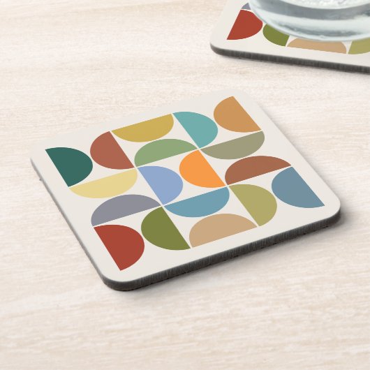 MCM半円カラーオンクリームスクエア コースター (左側)