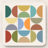 MCM半円カラーオンクリームスクエア コースター (正面)