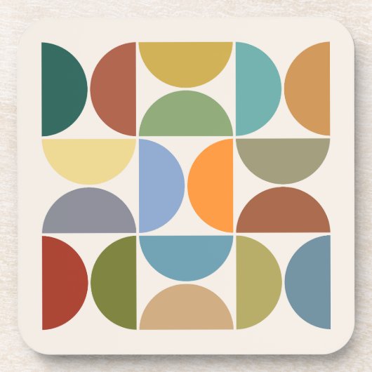 MCM半円カラーオンクリームスクエア コースター (正面)