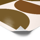 MCM半円ブラウン+クリームの大パターン ポスター (コーナー)