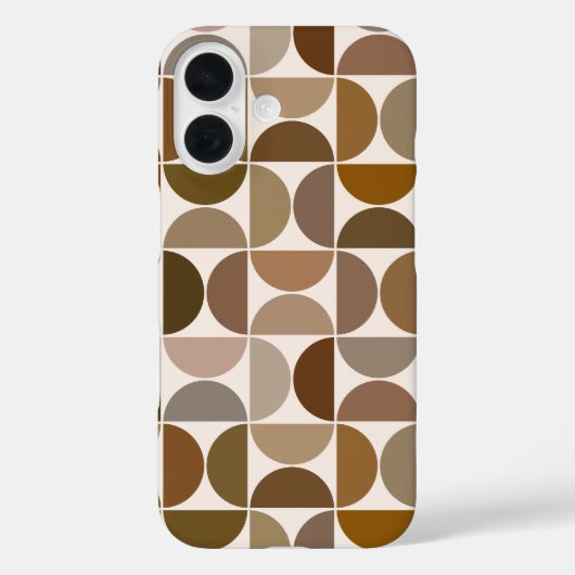 MCM半円ブラウン+クリームの大パターン Case-Mate iPhoneケース (裏面)
