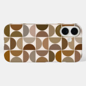 MCM半円ブラウン+クリームの大パターン Case-Mate iPhoneケース (裏面 (横))