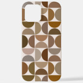 MCM半円ブラウン+クリームの大パターン iPhoneケース (裏面)