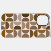 MCM半円ブラウン+クリームの大パターン iPhoneケース (裏面横)