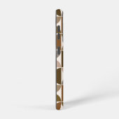 MCM半円ブラウン+クリームの大パターン SAMSUNG GALAXYケース (右側面)