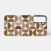 MCM半円ブラウン+クリームの大パターン SAMSUNG GALAXYケース (裏面横)