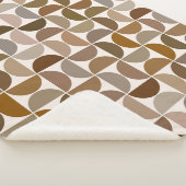 MCM半円ブラウン+クリームパターン シェルパブランケット (3/4)