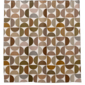 MCM半円ブラウン+クリームパターン シャワーカーテン (正面)