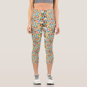 MCM半円RPTパターン色オンクリーム カプリレギンス (正面)