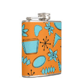 MCM原子ターコイズオンオレンジビニールフラスコ包まれたグ フラスク (右)