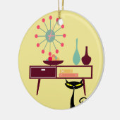 MCM原子時代の50年代のスターバストの時計猫のオーナメント セラミックオーナメント (左)