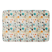 MCM宇宙エージレトロパターンブルーレッドイエロー バスマット (正面)