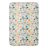 MCM宇宙エージレトロパターンブルーレッドイエロー バスマット (正面縦)