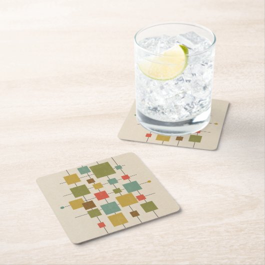 MCM幾何マス – ハガキ数々のマグネットドア スクエアペーパーコースター (インサイチュ)