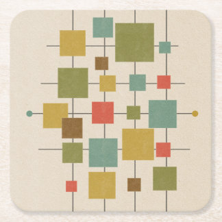 MCM幾何マス – ハガキ数々のマグネットドア スクエアペーパーコースター