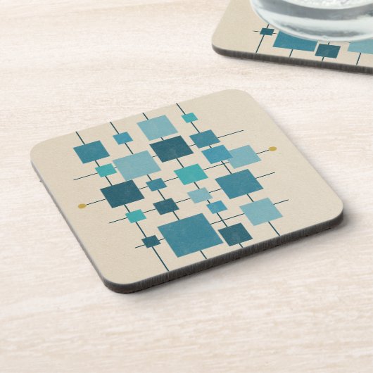 MCM幾何マス – 青 コースター (左側)