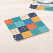 MCM幾何学的パターンコースターセット スクエアペーパーコースター (アングル)