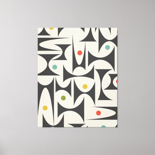 MCM幾何模様テーブルランプバスマットフリースB キャンバスプリント (正面)