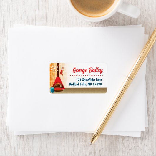 MCM暖炉クリスマスカード住所 シール (インサイチュ)