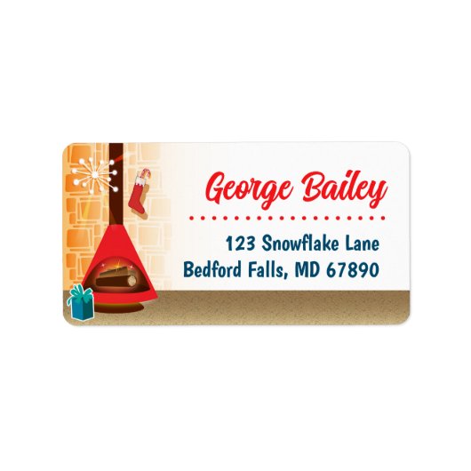 MCM暖炉クリスマスカード住所 シール (正面)