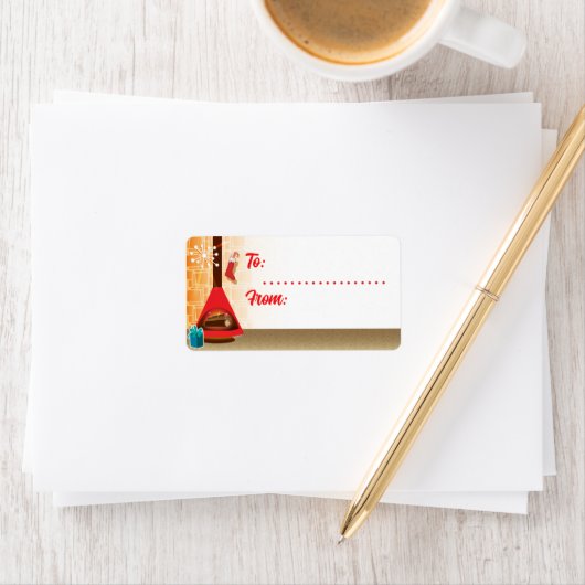 MCM暖炉クリスマスギフトタグ ラベル (インサイチュ)