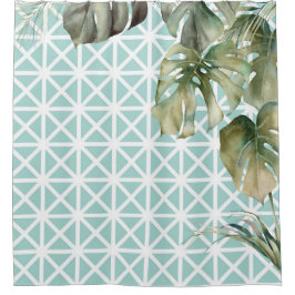 MCM熱帯格子 シャワーカーテン