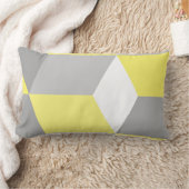 MCM黄色とグレーの幾何モダンパターン ランバークッション (ブランケット)