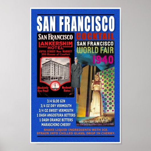 MCM COCKTAIL RECIPE 'SAN FRANCISCO' ポスター (正面)