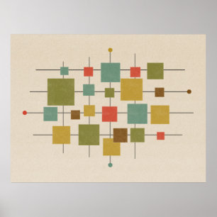 MCM Geometric Squares - Multi Postcard ポスター