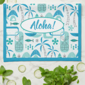 MCM Hawaiian Village - Blue キッチンタオル (折り畳み)