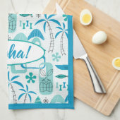 MCM Hawaiian Village - Blue キッチンタオル (四つ折り)