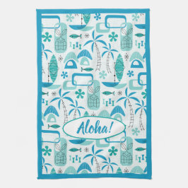 MCM Hawaiian Village - Blue キッチンタオル