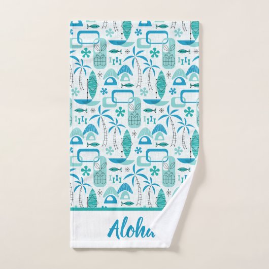 MCM Hawaiian Village - Blue バスタオルセット (ハンドタオル)