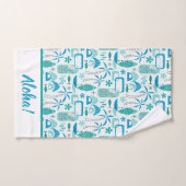 MCM Hawaiian Village - Blue バスタオルセット (ハンドタオル)