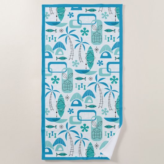 MCM Hawaiian Village - Blue ビーチタオル (正面)