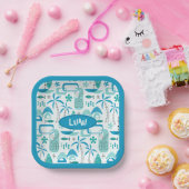 MCM Hawaiian Village – Blue ペーパープレート (パーティー)