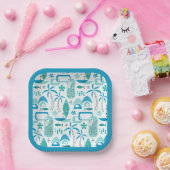 MCM Hawaiian Village – Blue ペーパープレート (パーティー)